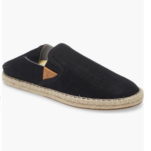 Olukai Kaula Pa\'a Kapa Convertible Espadrille Shoes Women’s 8.5 Black Slip Slide main image 11